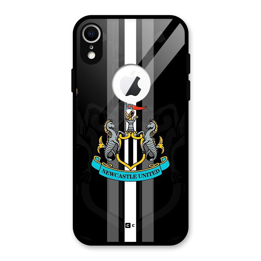 New Castle United Glass Back Case for iPhone XR Logo Cut