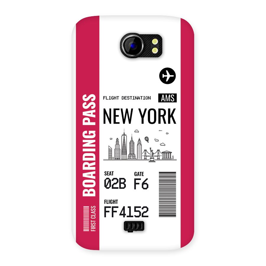 New York Boarding Pass Back Case for Canvas 2 A110