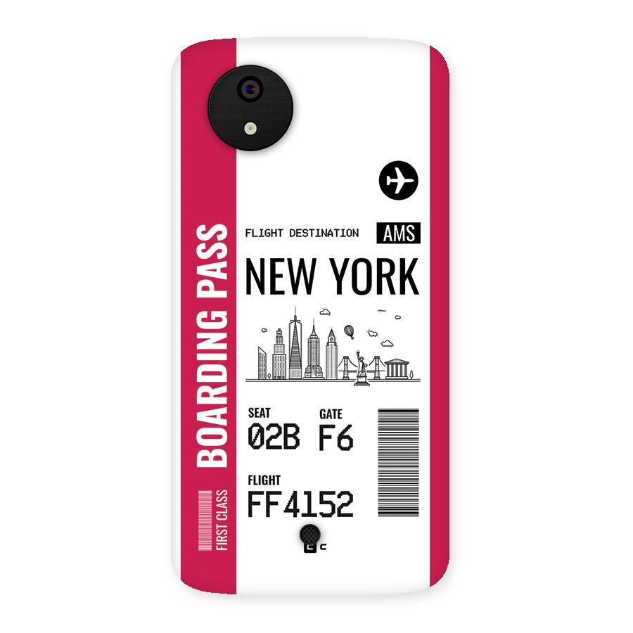 New York Boarding Pass Back Case for Canvas A1  AQ4501