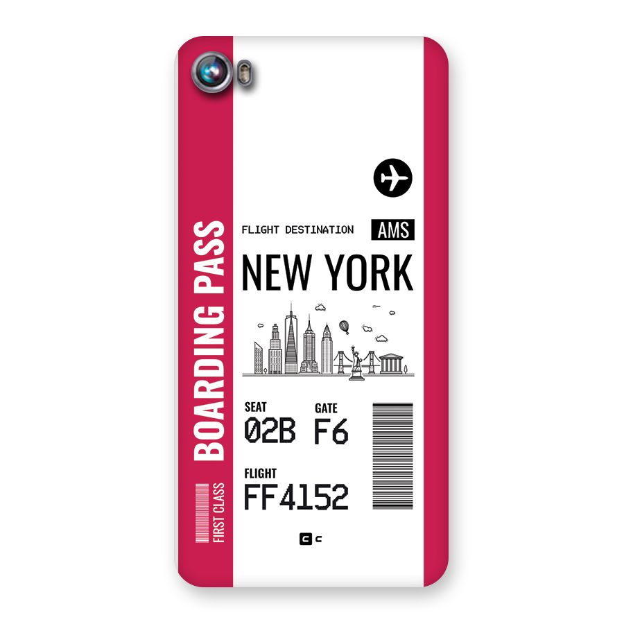 New York Boarding Pass Back Case for Canvas Fire 4 (A107)