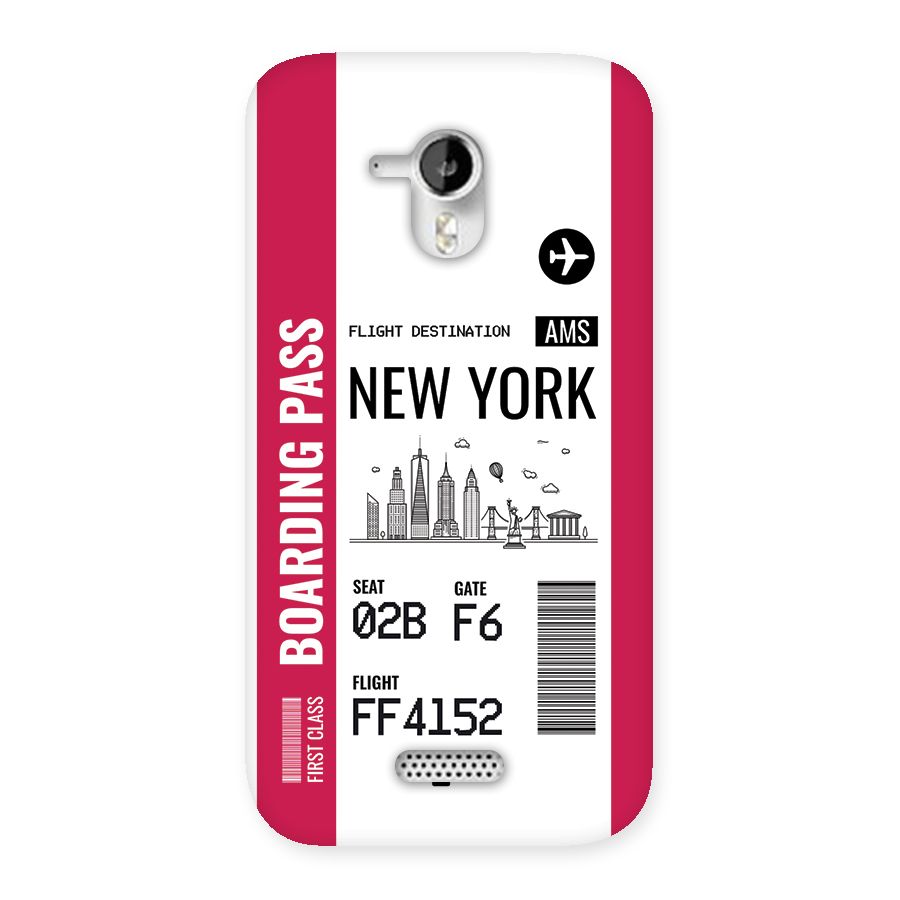 New York Boarding Pass Back Case for Canvas HD A116