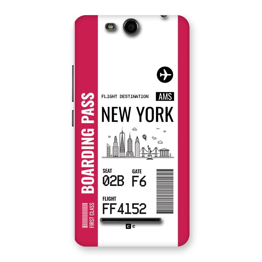 New York Boarding Pass Back Case for Canvas Juice 3 Q392