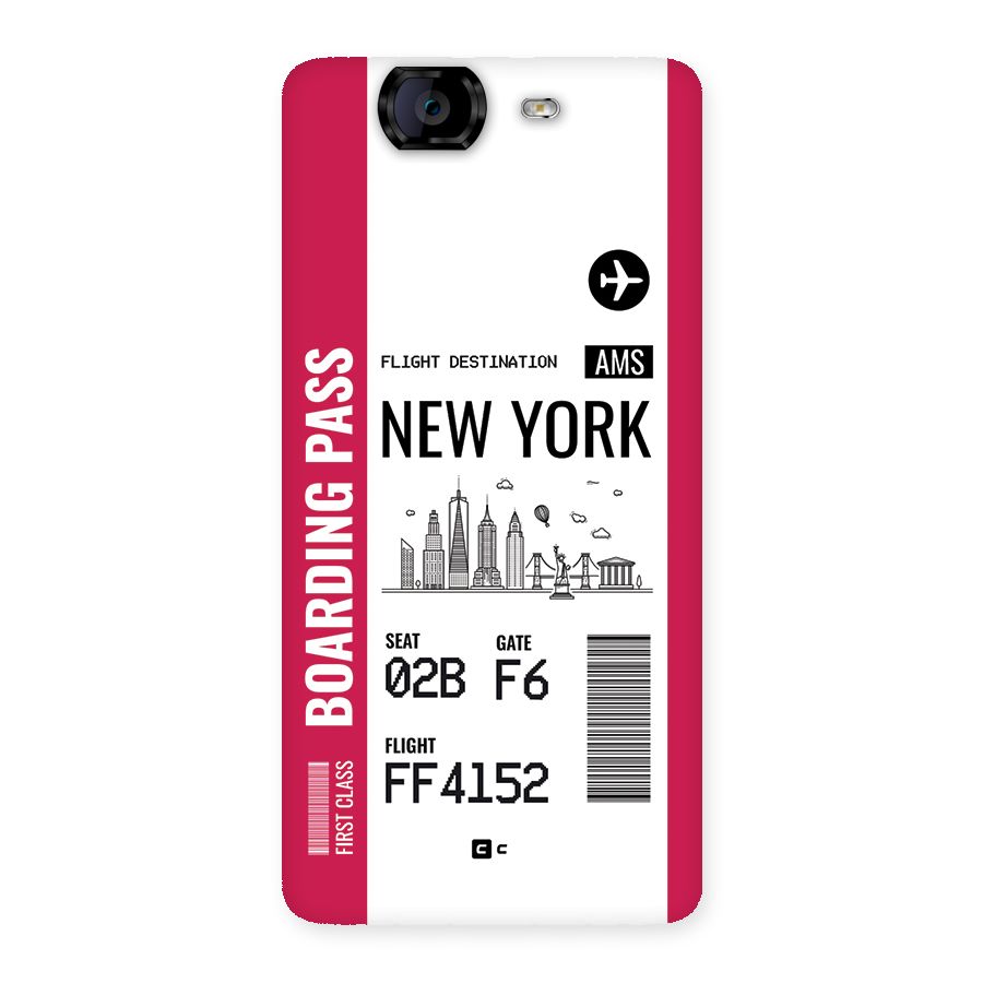 New York Boarding Pass Back Case for Canvas Knight A350