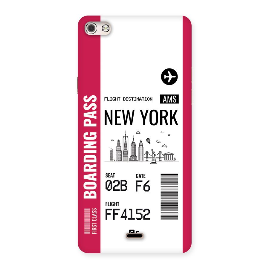 New York Boarding Pass Back Case for Canvas Silver 5