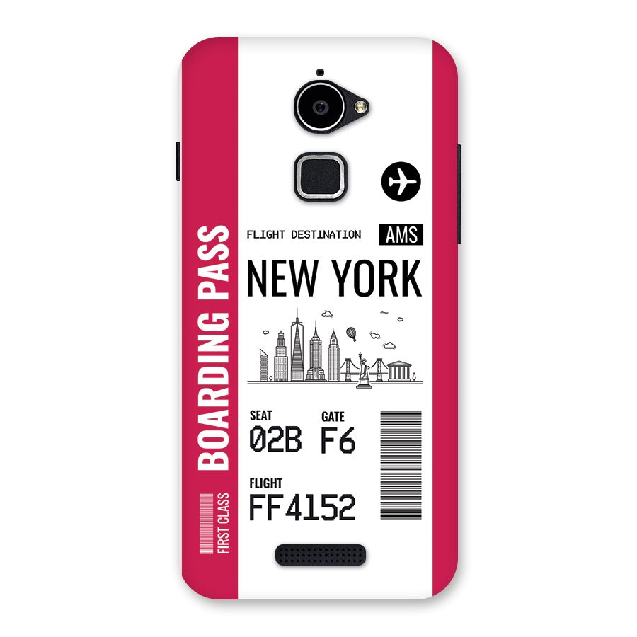 New York Boarding Pass Back Case for Coolpad Note 3 Lite