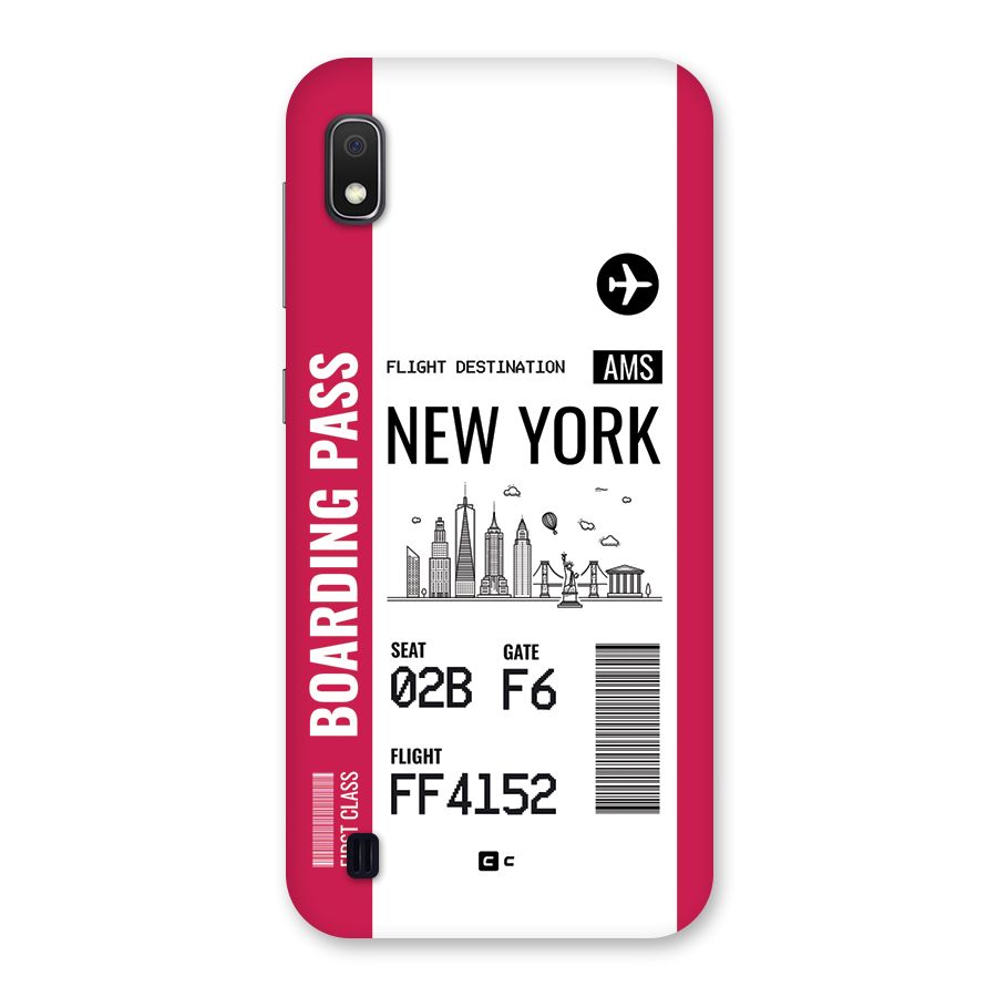New York Boarding Pass Back Case for Galaxy A10
