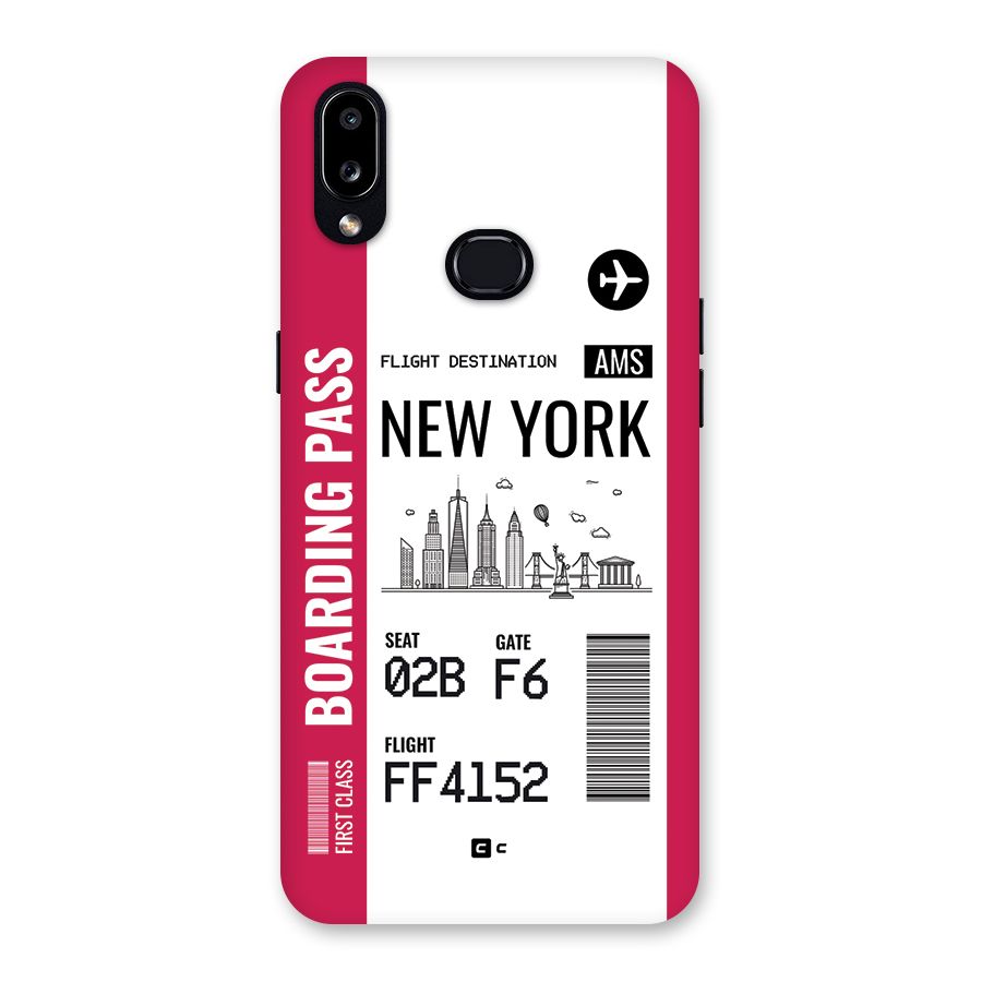 New York Boarding Pass Back Case for Galaxy A10s