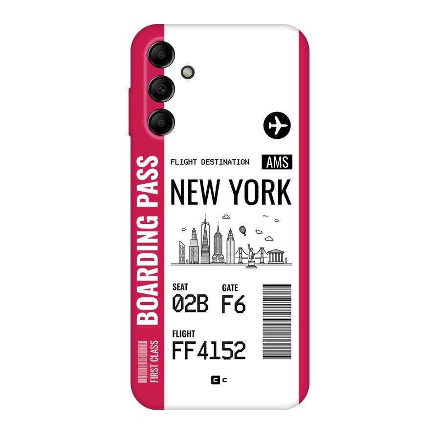 New York Boarding Pass Back Case for Galaxy A14 5G