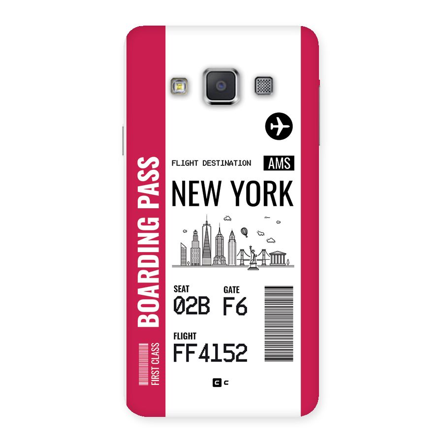 New York Boarding Pass Back Case for Galaxy A3