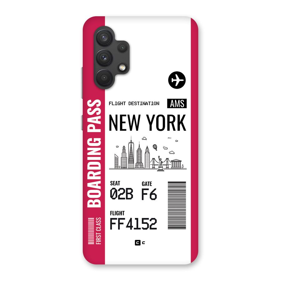 New York Boarding Pass Back Case for Galaxy A32