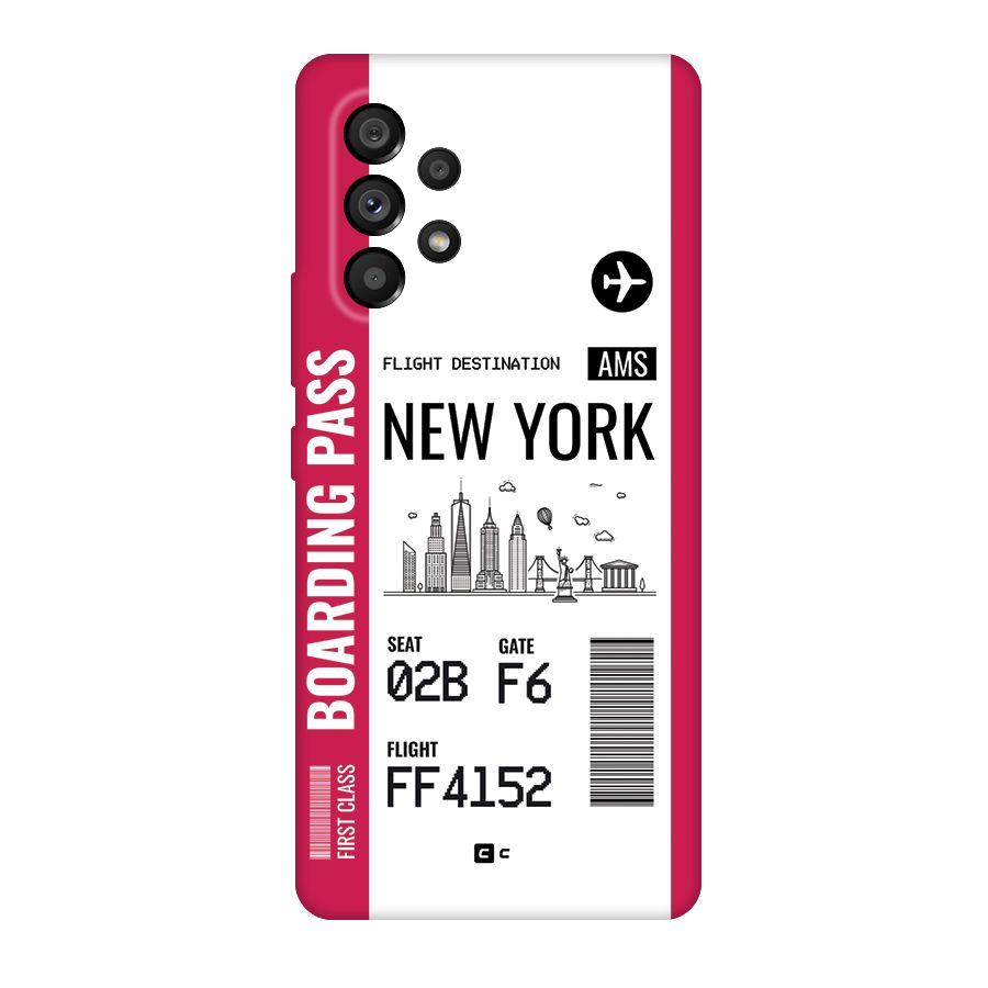 New York Boarding Pass Back Case for Galaxy A53 5G