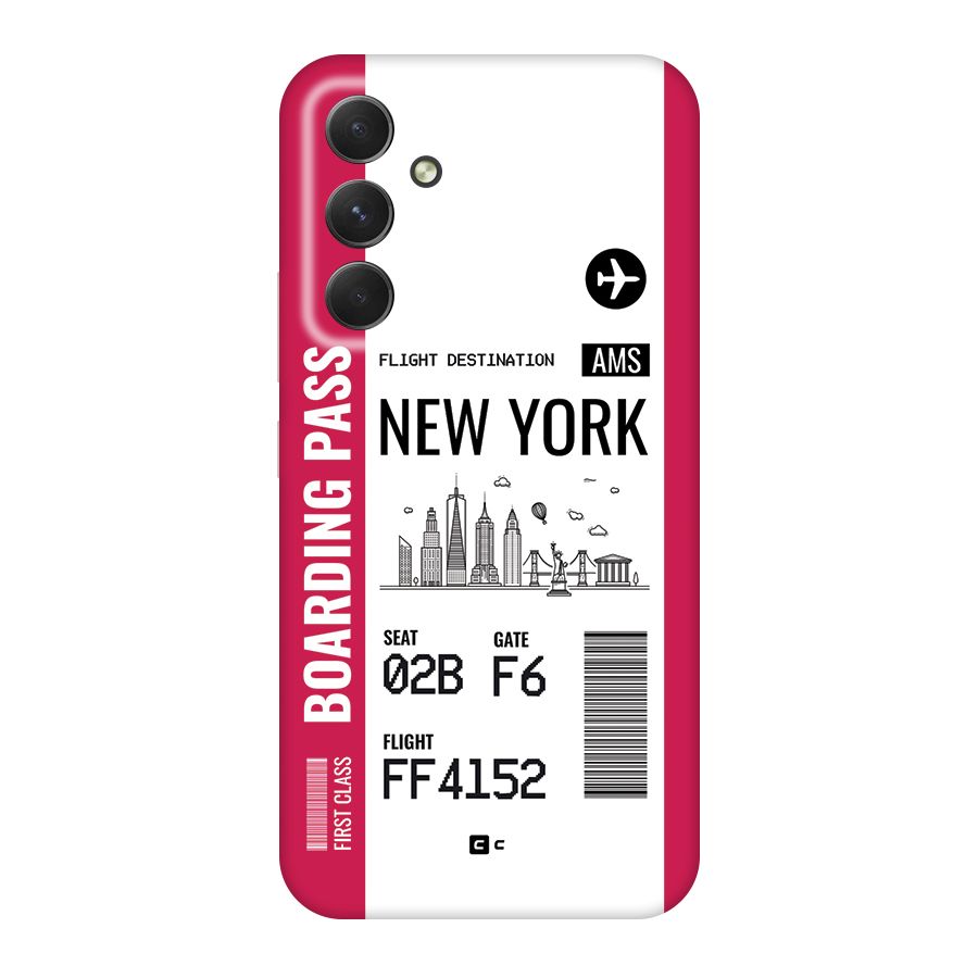 New York Boarding Pass Back Case for Galaxy A54
