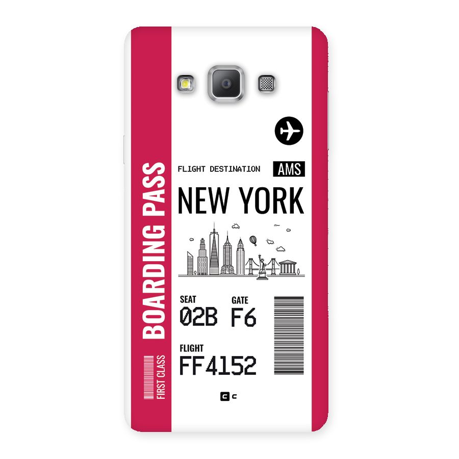 New York Boarding Pass Back Case for Galaxy A7