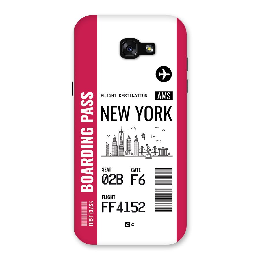 New York Boarding Pass Back Case for Galaxy A7 (2017)