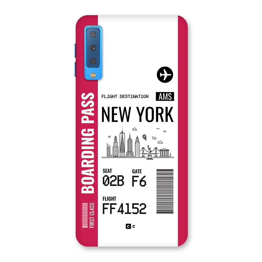 New York Boarding Pass Back Case for Galaxy A7 (2018)