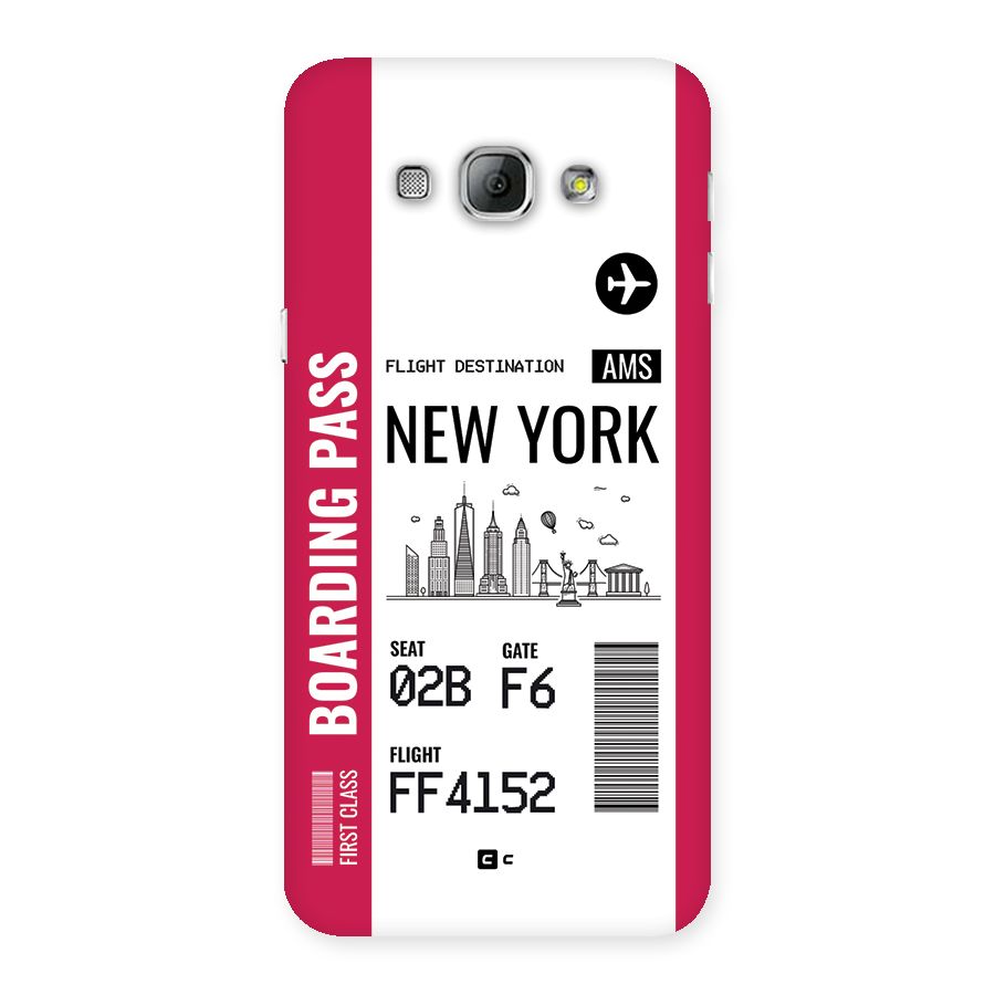 New York Boarding Pass Back Case for Galaxy A8
