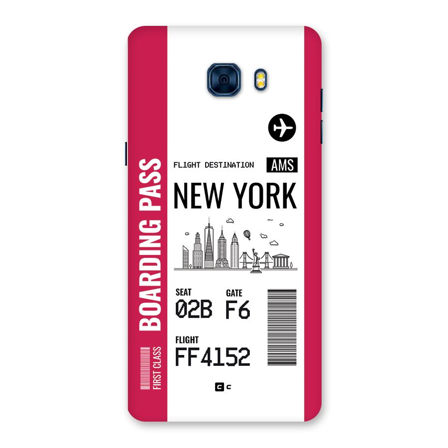 New York Boarding Pass Back Case for Galaxy C7 Pro