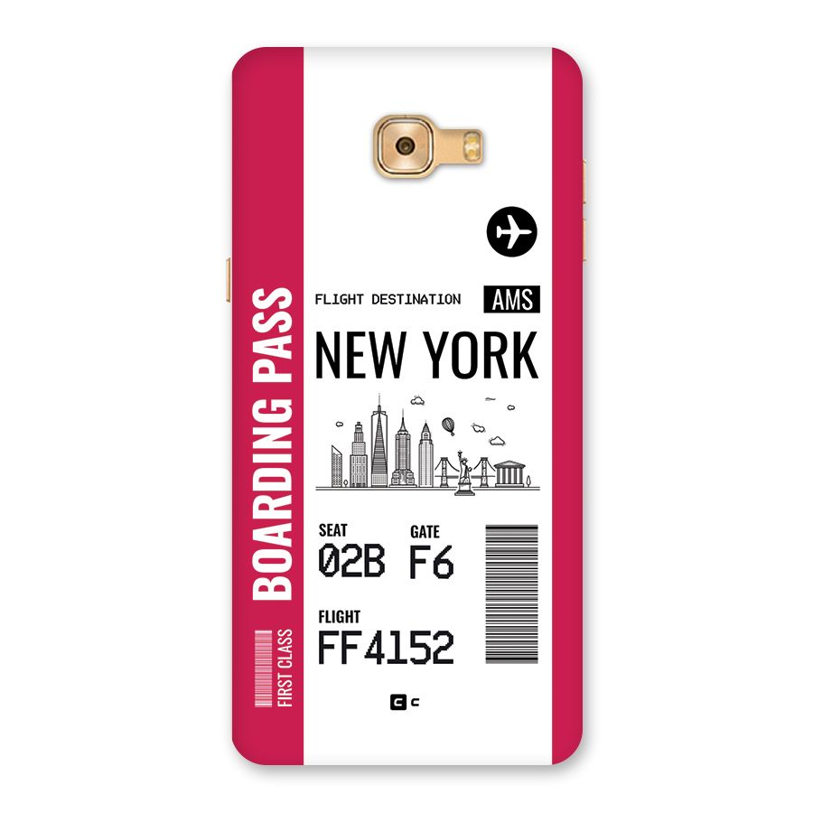 New York Boarding Pass Back Case for Galaxy C9 Pro