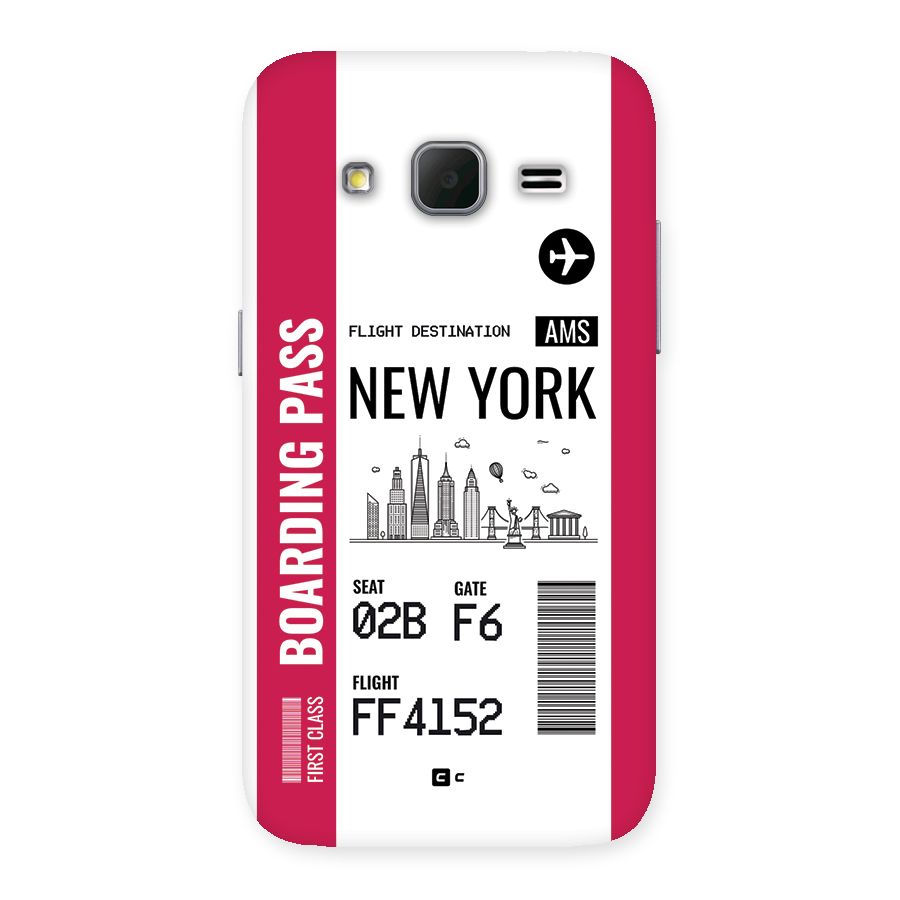 New York Boarding Pass Back Case for Galaxy Core Prime