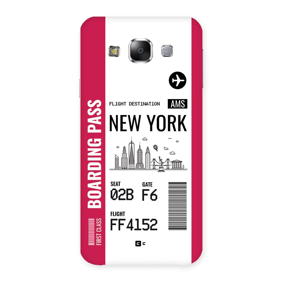 New York Boarding Pass Back Case for Galaxy E5