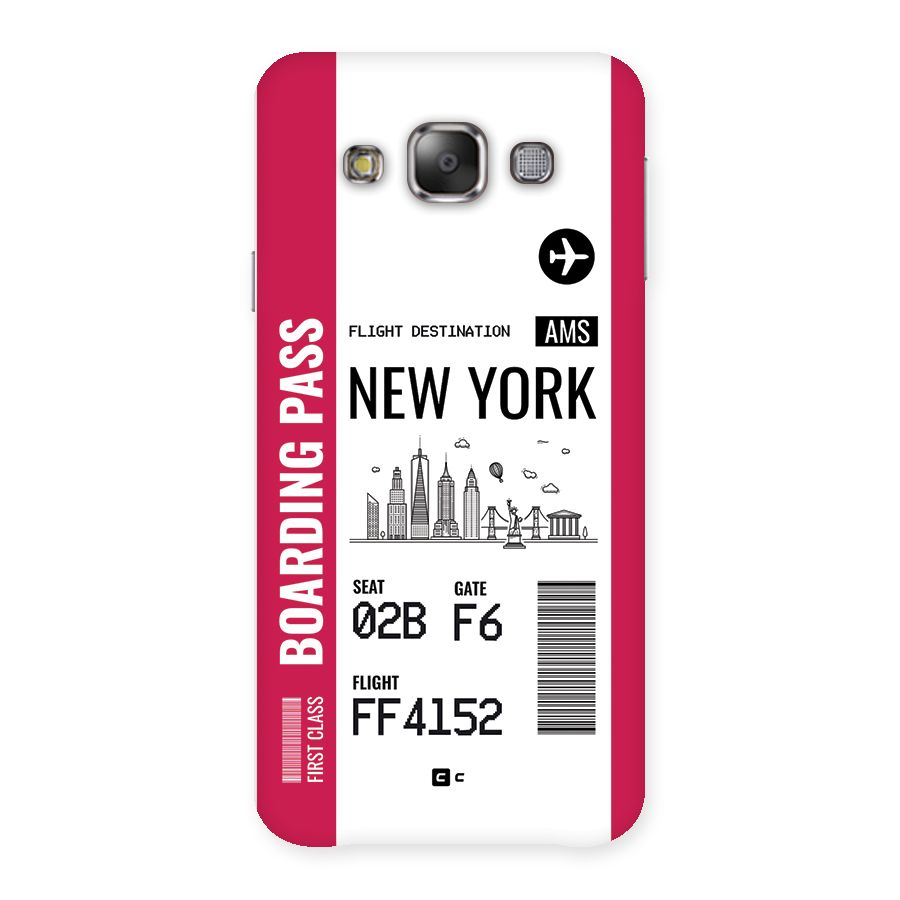 New York Boarding Pass Back Case for Galaxy E7
