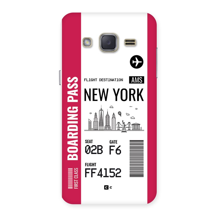 New York Boarding Pass Back Case for Galaxy J2