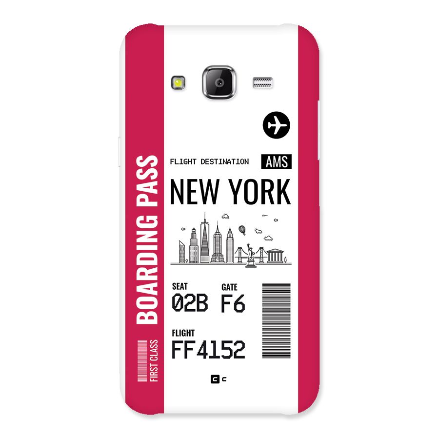 New York Boarding Pass Back Case for Galaxy J2 Prime