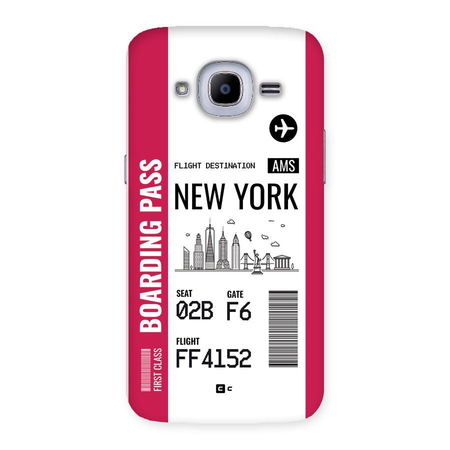 New York Boarding Pass Back Case for Galaxy J2 Pro