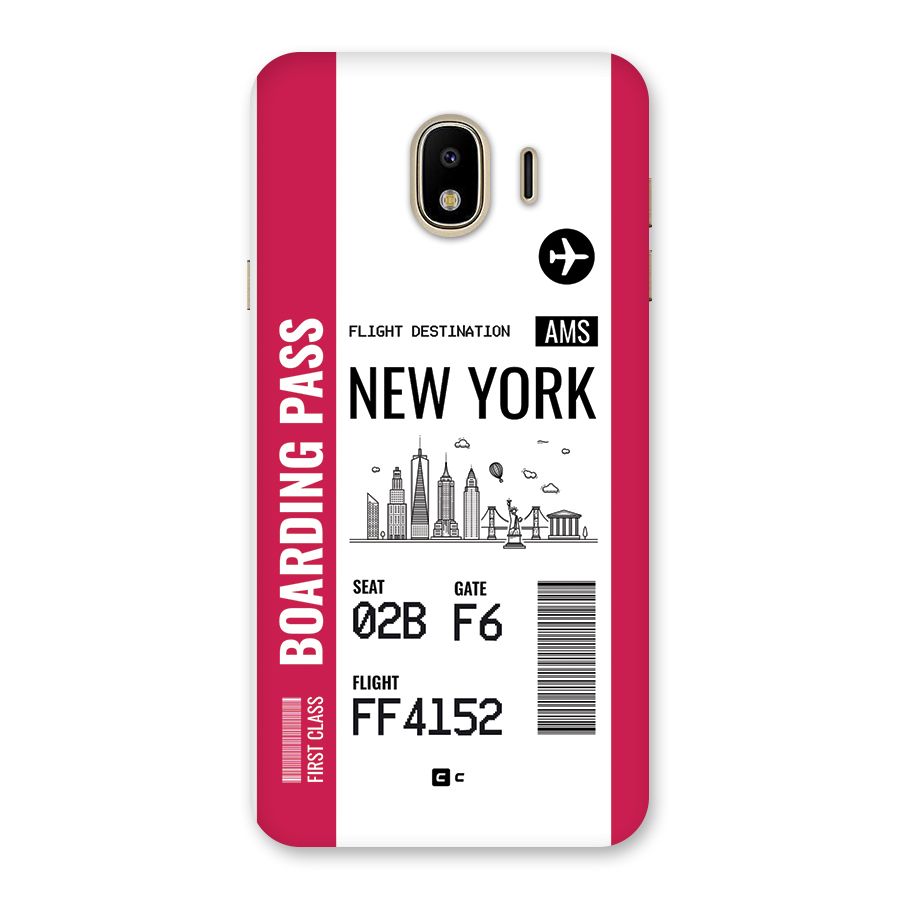 New York Boarding Pass Back Case for Galaxy J4