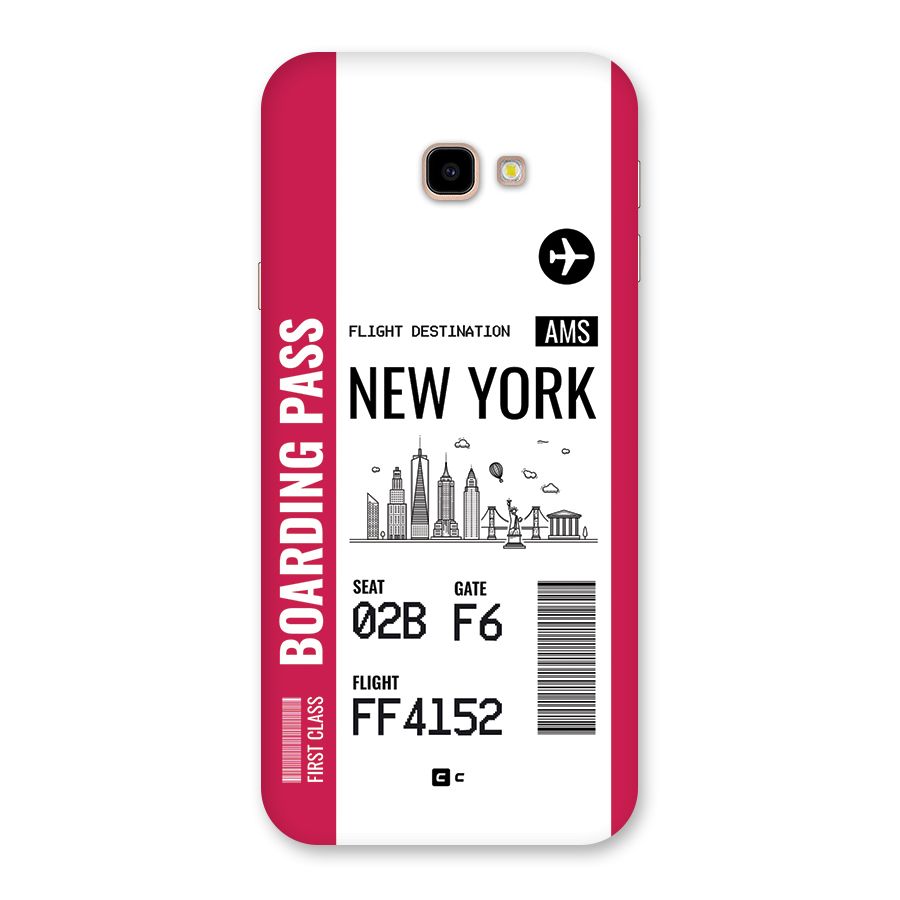 New York Boarding Pass Back Case for Galaxy J4 Plus