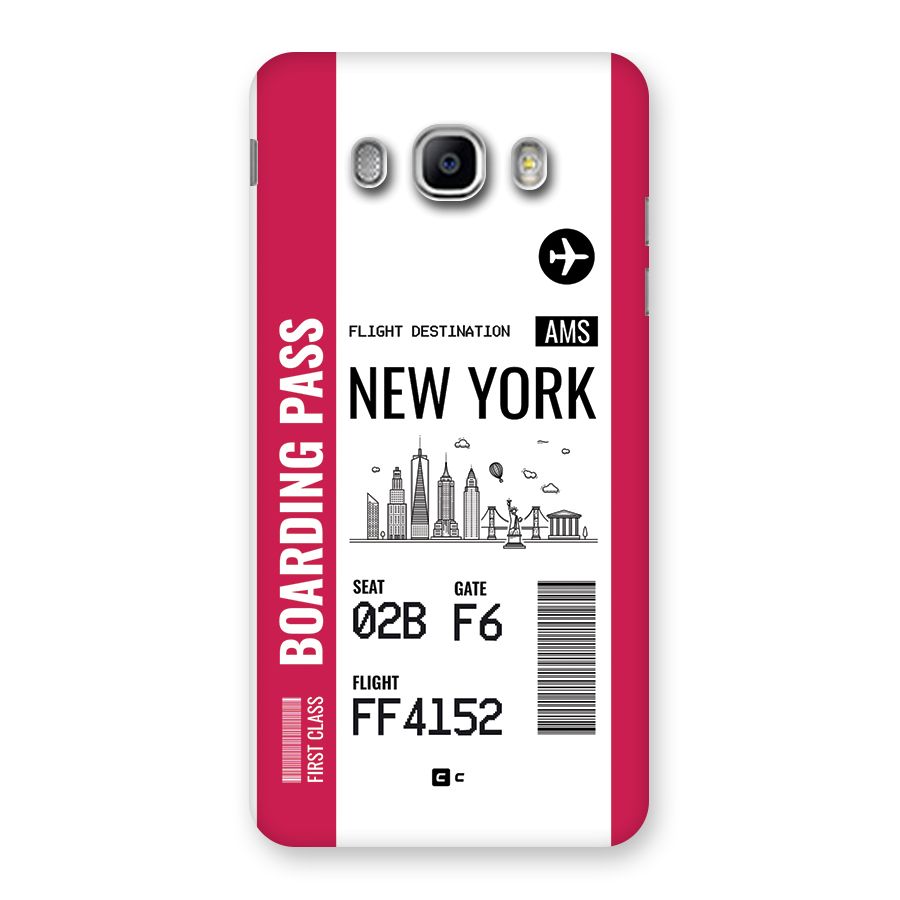 New York Boarding Pass Back Case for Galaxy J5 2016