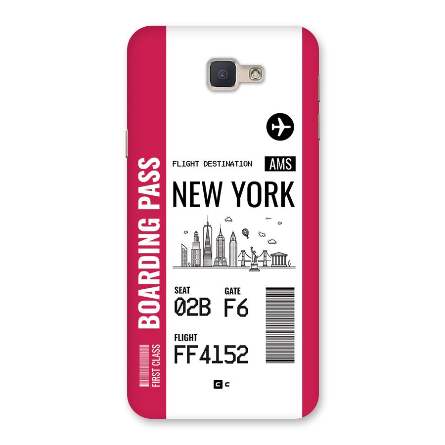 New York Boarding Pass Back Case for Galaxy J5 Prime