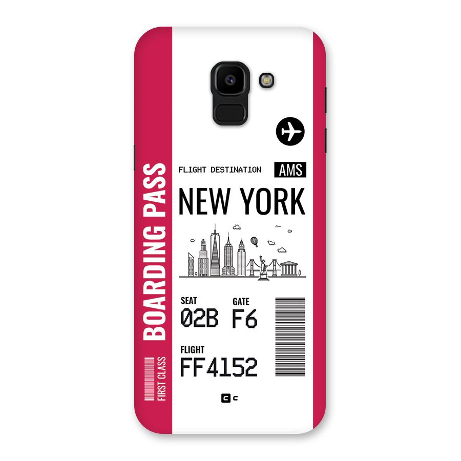 New York Boarding Pass Back Case for Galaxy J6