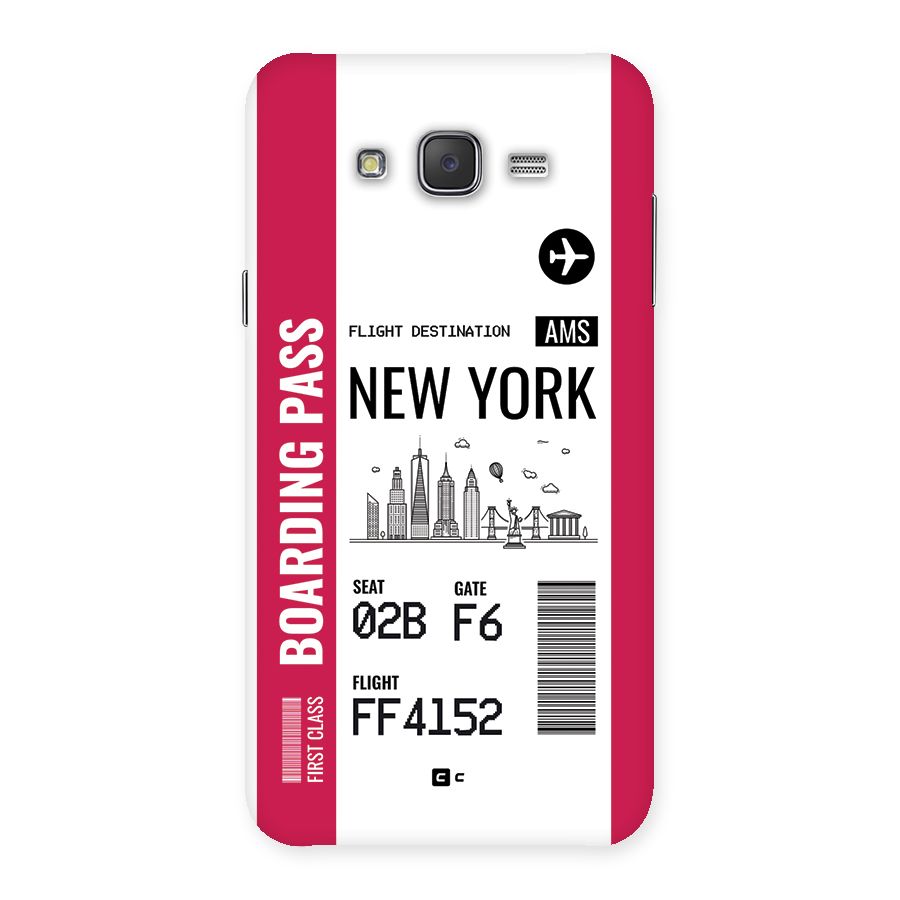 New York Boarding Pass Back Case for Galaxy J7