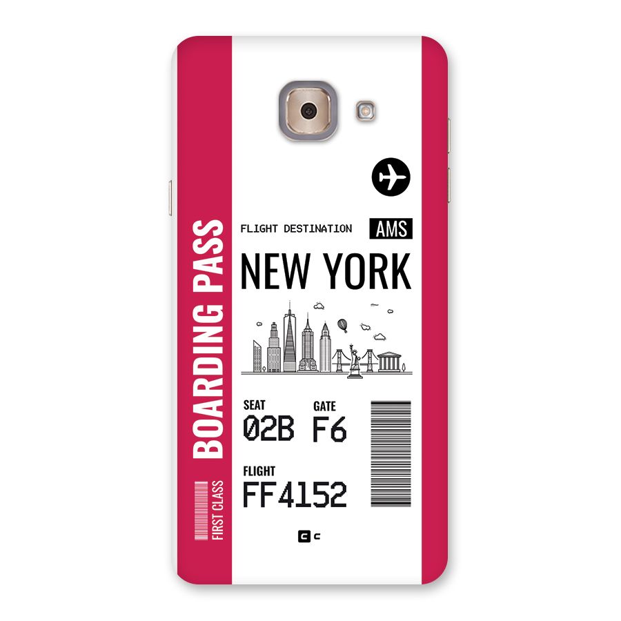 New York Boarding Pass Back Case for Galaxy J7 Max