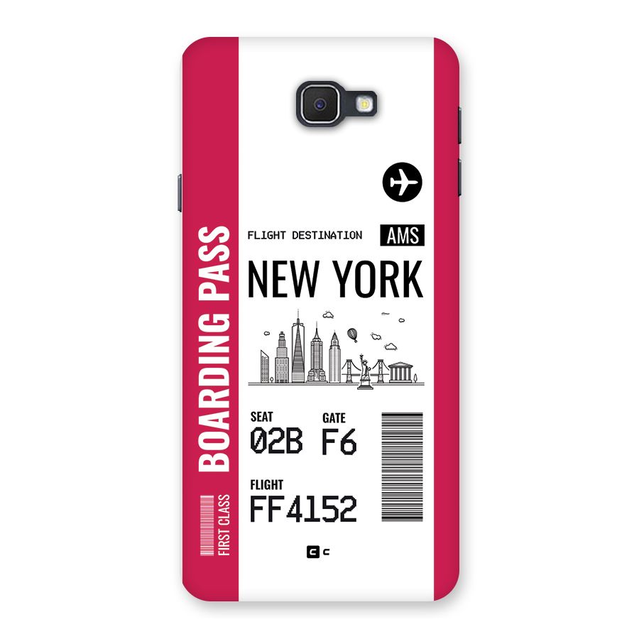 New York Boarding Pass Back Case for Galaxy J7 Prime