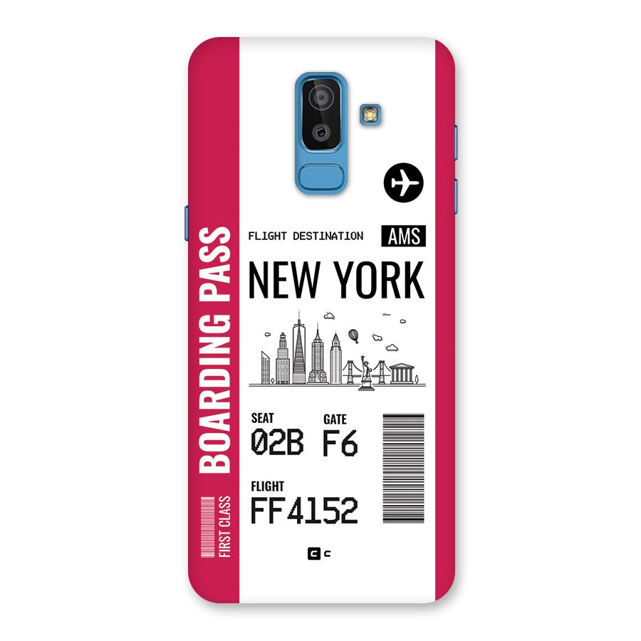 New York Boarding Pass Back Case for Galaxy J8