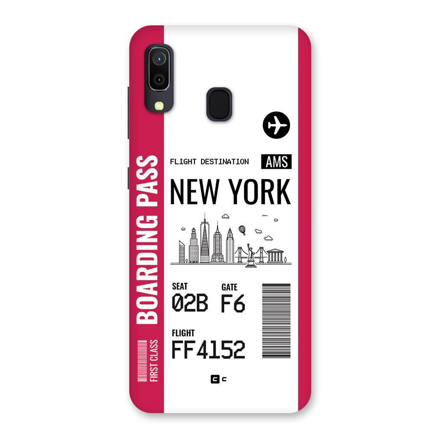New York Boarding Pass Back Case for Galaxy M10s