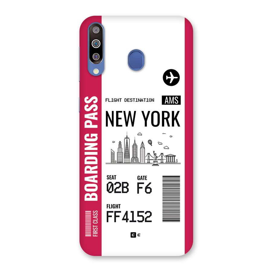 New York Boarding Pass Back Case for Galaxy M30