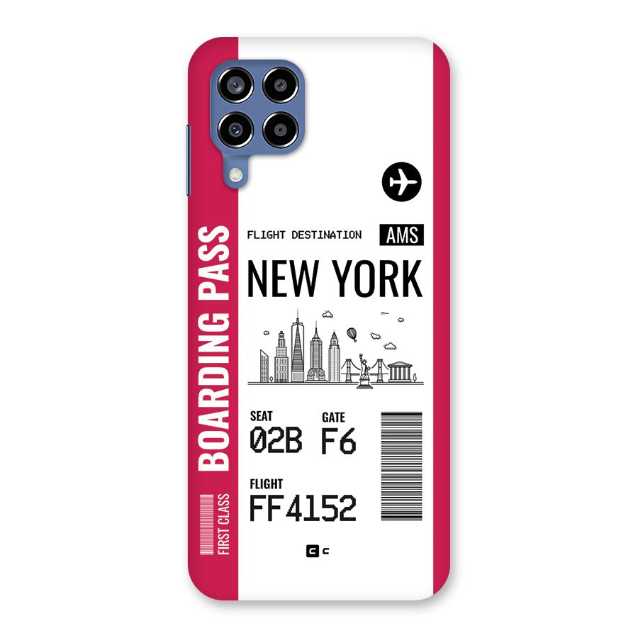 New York Boarding Pass Back Case for Galaxy M53 5G