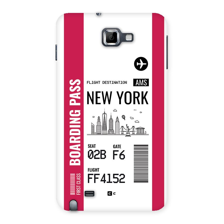 New York Boarding Pass Back Case for Galaxy Note