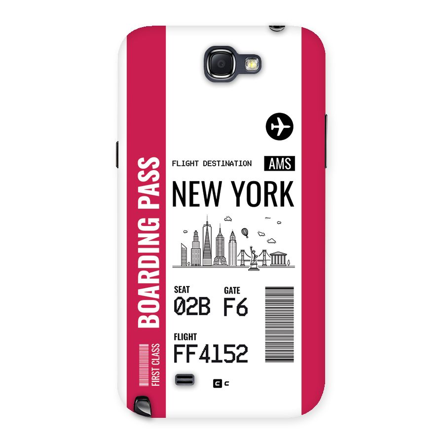 New York Boarding Pass Back Case for Galaxy Note 2