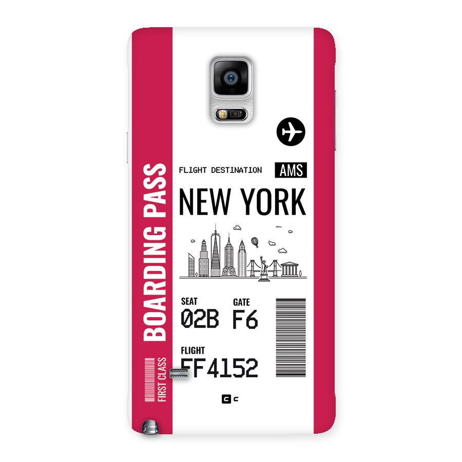 New York Boarding Pass Back Case for Galaxy Note 4