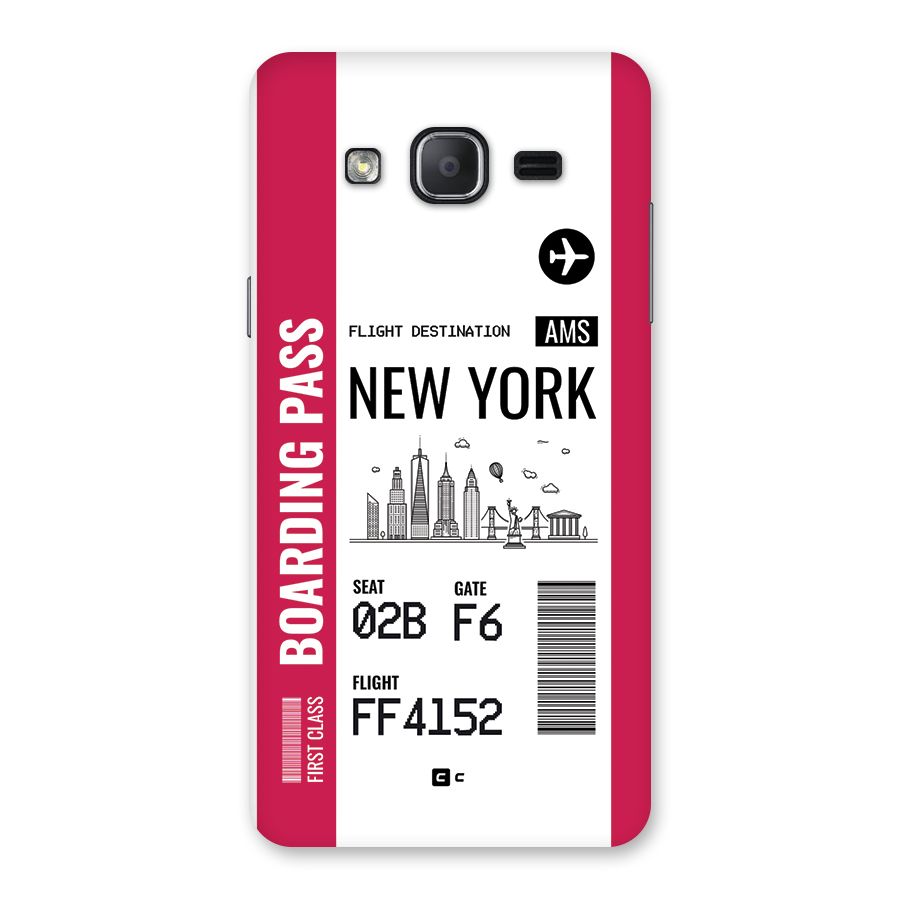 New York Boarding Pass Back Case for Galaxy On7 Pro