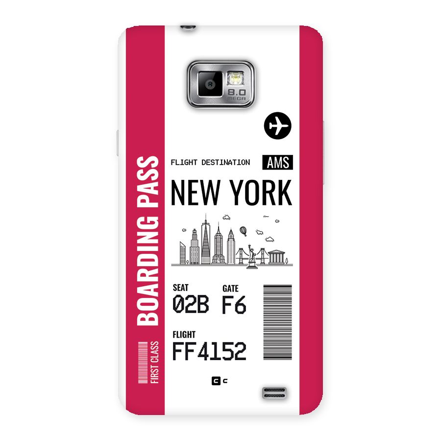 New York Boarding Pass Back Case for Galaxy S2