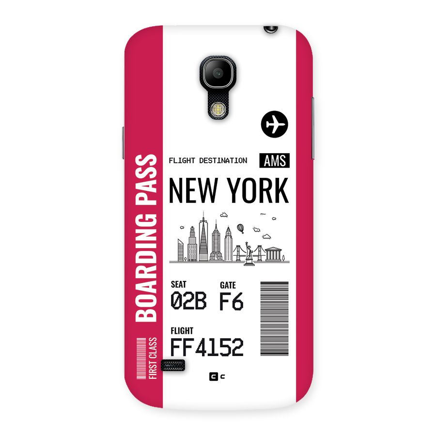 New York Boarding Pass Back Case for Galaxy S4 Mini
