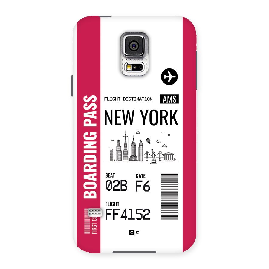 New York Boarding Pass Back Case for Galaxy S5
