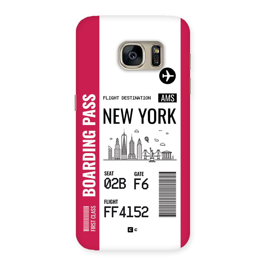 New York Boarding Pass Back Case for Galaxy S7