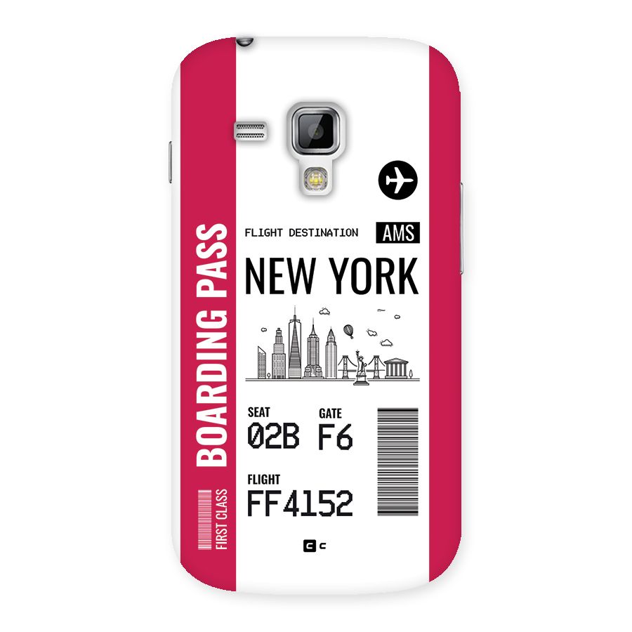 New York Boarding Pass Back Case for Galaxy S Duos