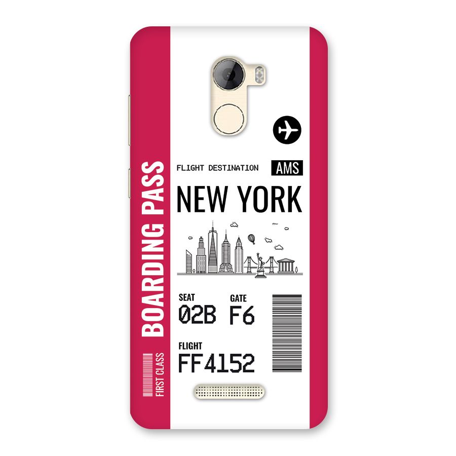 New York Boarding Pass Back Case for Gionee A1 LIte